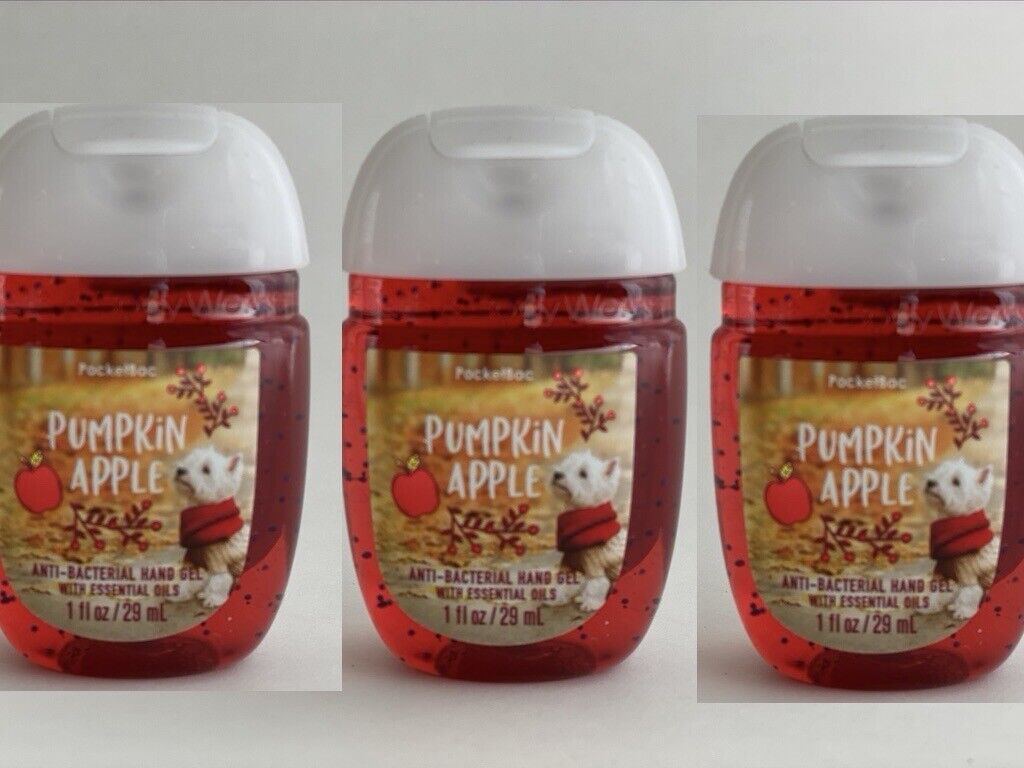 Bath & body Works PocketBac Pumpkin Apple Hand Gel x 3